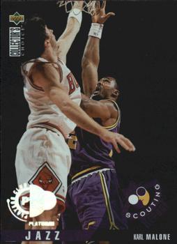 1995-96 Collector's Choice - Platinum Player's Club #347 Karl Malone Front