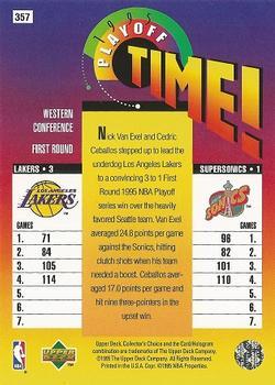 1995-96 Collector's Choice - Platinum Player's Club #357 Los Angeles Lakers vs. Seattle SuperSonics Back