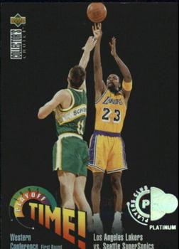 1995-96 Collector's Choice - Platinum Player's Club #357 Los Angeles Lakers vs. Seattle SuperSonics Front
