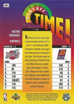 1995-96 Collector's Choice - Platinum Player's Club #361 Houston Rockets vs. Phoenix Suns Back