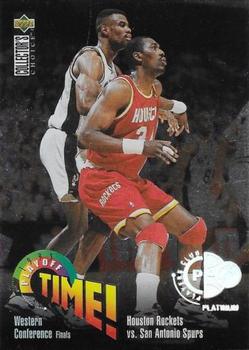 1995-96 Collector's Choice - Platinum Player's Club #363 Houston Rockets vs. San Antonio Spurs Front