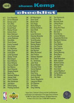 1995-96 Collector's Choice - Platinum Player's Club #409 Shawn Kemp Back