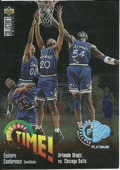 1995-96 Collector's Choice - Platinum Player's Club #358 Orlando Magic vs. Chicago Bulls Front