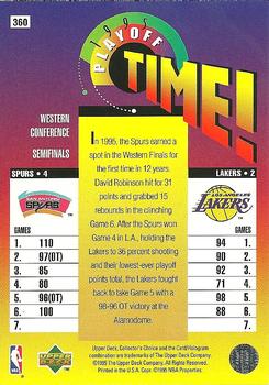 1995-96 Collector's Choice - Platinum Player's Club #360 San Antonio Spurs vs. Los Angeles Lakers Back