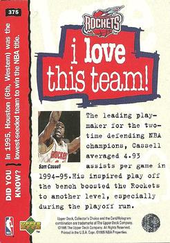 1995-96 Collector's Choice - Platinum Player's Club #375 Sam Cassell Back