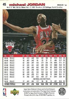 1995-96 Collector's Choice - Platinum Player's Club #45 Michael Jordan Back