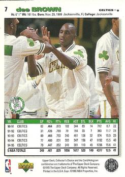 1995-96 Collector's Choice - Platinum Player's Club #7 Dee Brown Back