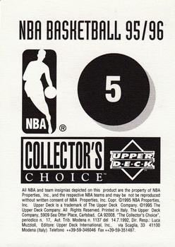 1995-96 Collector's Choice European Stickers #5 Chris Mullin Back