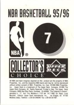 1995-96 Collector's Choice European Stickers #7 Clifford Rozier Back