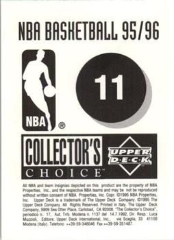 1995-96 Collector's Choice European Stickers #11 Pooh Richardson Back