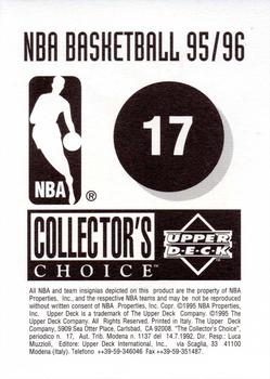 1995-96 Collector's Choice European Stickers #17 Los Angeles Lakers Logo Back