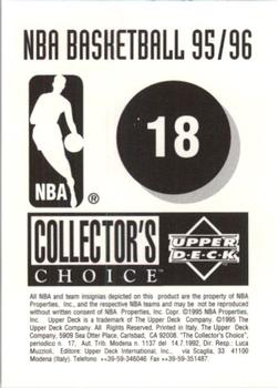 1995-96 Collector's Choice European Stickers #18 Sedale Threatt Back