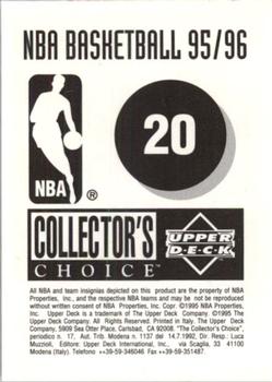 1995-96 Collector's Choice European Stickers #20 Cedric Ceballos Back