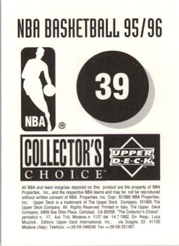 1995-96 Collector's Choice European Stickers #39 Clifford Robinson Back