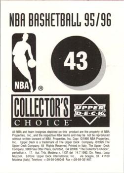 1995-96 Collector's Choice European Stickers #43 Mitch Richmond Back