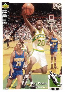 1995-96 Collector's Choice European Stickers #51 Gary Payton Front