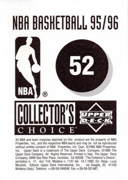 1995-96 Collector's Choice European Stickers #52 Sarunas Marciulionis Back
