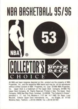 1995-96 Collector's Choice European Stickers #53 Nate McMillan Back