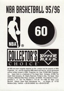 1995-96 Collector's Choice European Stickers #60 Tony Dumas Back