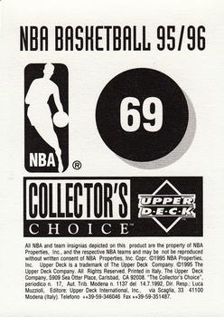 1995-96 Collector's Choice European Stickers #69 Reggie Williams Back