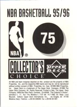 1995-96 Collector's Choice European Stickers #75 Clyde Drexler Back