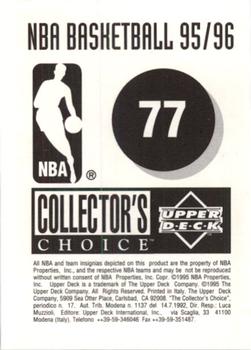 1995-96 Collector's Choice European Stickers #77 Robert Horry Back