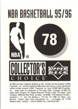 1995-96 Collector's Choice European Stickers #78 Otis Thorpe Back
