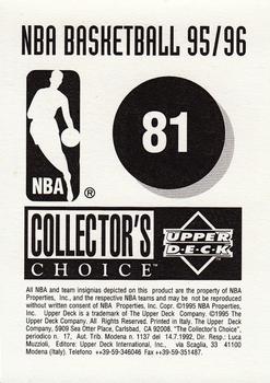 1995-96 Collector's Choice European Stickers #81 Chris Smith Back