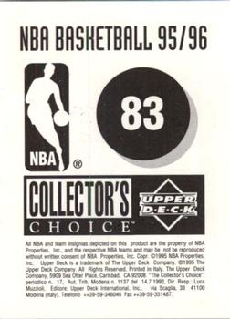 1995-96 Collector's Choice European Stickers #83 Doug West Back