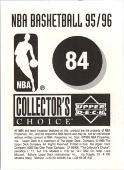 1995-96 Collector's Choice European Stickers #84 Isaiah Rider Back