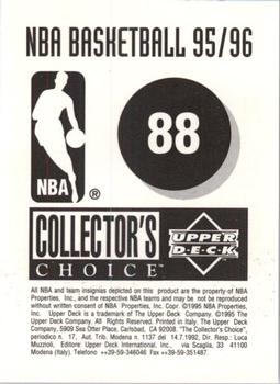 1995-96 Collector's Choice European Stickers #88 Avery Johnson Back