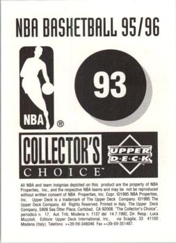 1995-96 Collector's Choice European Stickers #93 J.R. Reid Back