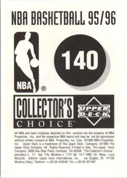 1995-96 Collector's Choice European Stickers #140 Mark West Back