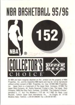 1995-96 Collector's Choice European Stickers #152 Vin Baker Back