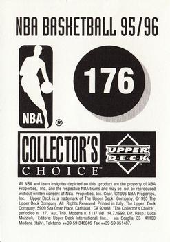 1995-96 Collector's Choice European Stickers #176 Derrick Coleman Back