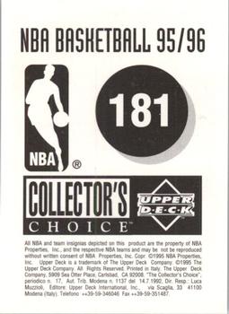 1995-96 Collector's Choice European Stickers #181 Derek Harper Back