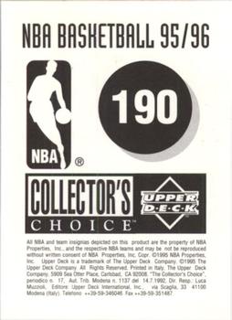 1995-96 Collector's Choice European Stickers #190 Anfernee Hardaway Back