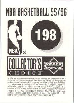 1995-96 Collector's Choice European Stickers #198 Dana Barros Back