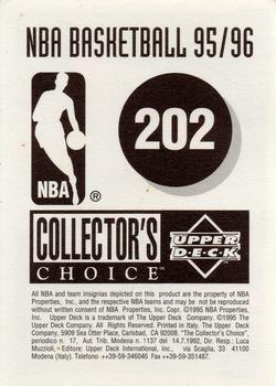 1995-96 Collector's Choice European Stickers #202 Shawn Bradley Back