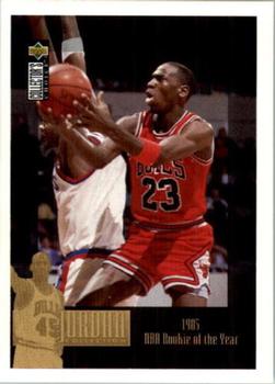 1995-96 Collector's Choice European Stickers - Michael Jordan #MJ1 Michael Jordan / 1985 NBA ROY Front