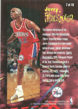 1995-96 Fleer - Rookie Phenom Hot Pack #7 Jerry Stackhouse Back