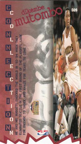 1995-96 Jam Session - Die Cuts #D26 Dikembe Mutombo Back