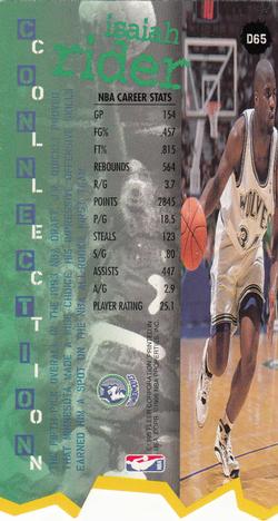 1995-96 Jam Session - Die Cuts #D65 Isaiah Rider Back