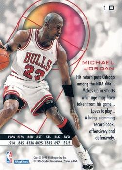 1995-96 SkyBox E-XL - Blue #10 Michael Jordan Back