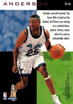 1995-96 SkyBox E-XL - Blue #96 Nick Anderson Back