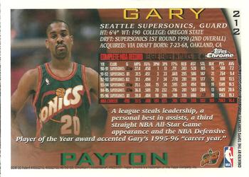 1996-97 Topps Chrome #212 Gary Payton Back
