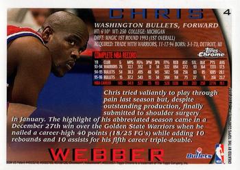1996-97 Topps Chrome #4 Chris Webber Back