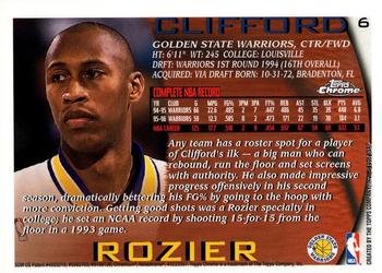 1996-97 Topps Chrome #6 Clifford Rozier Back