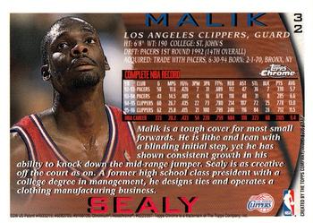 1996-97 Topps Chrome #32 Malik Sealy Back