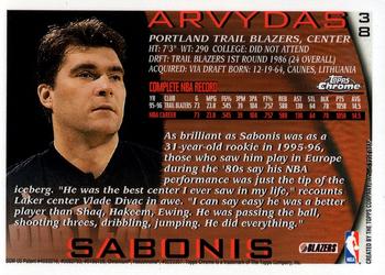 1996-97 Topps Chrome #38 Arvydas Sabonis Back
